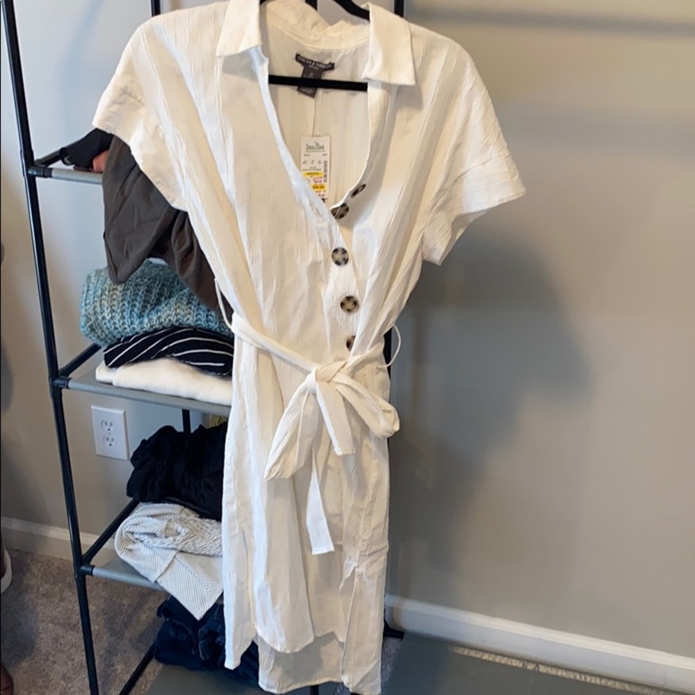 White midi dress